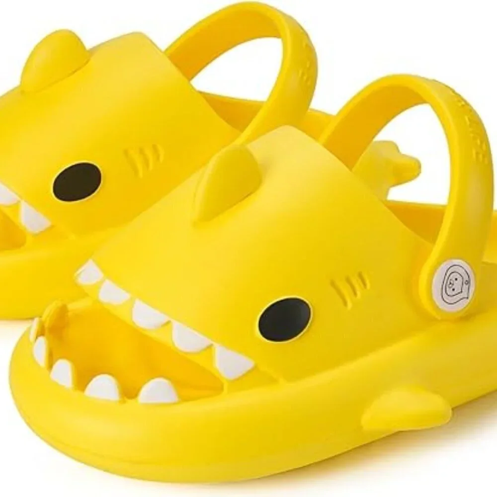 Size14-14.5 LittKids Shark Slides Boys Girls Toddlers Cloud Slides Cute Cartoon - Picture 2 of 9
